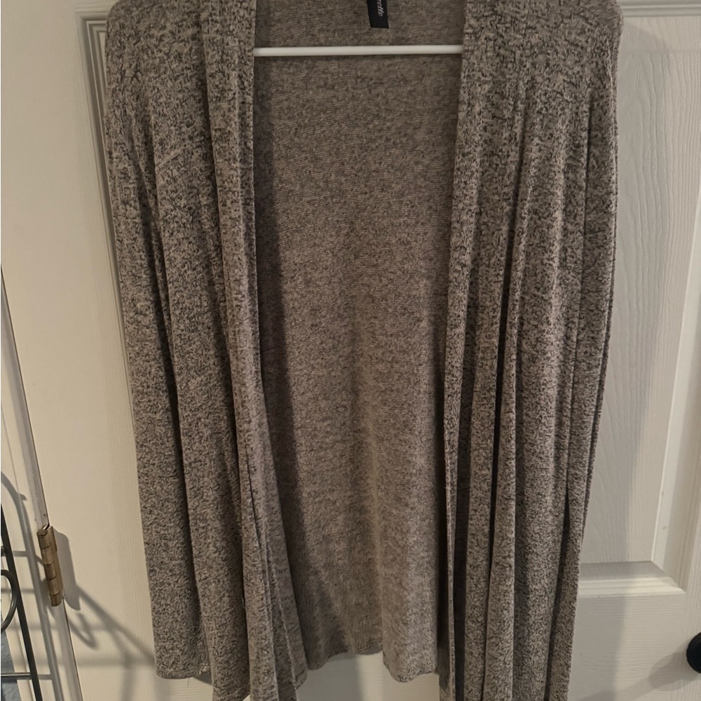 Cozy Open-Front Women's Sweater Cardigan - Brown/Tan, Large